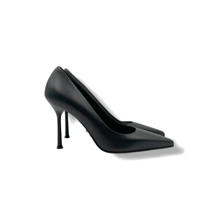 Décolleté Sergio Levantesi in Pelle Nera Tacco 10 cm art. MUSA67 TRYDE NERO, foto 1 di 4