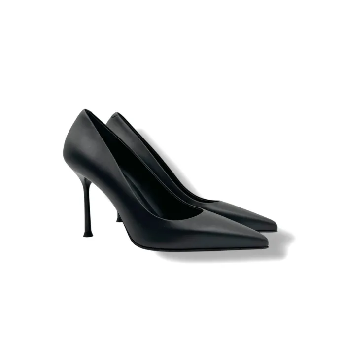 Décolleté Sergio Levantesi in Pelle Nera Tacco 10 cm art. MUSA67 TRYDE NERO, foto 2 di 4