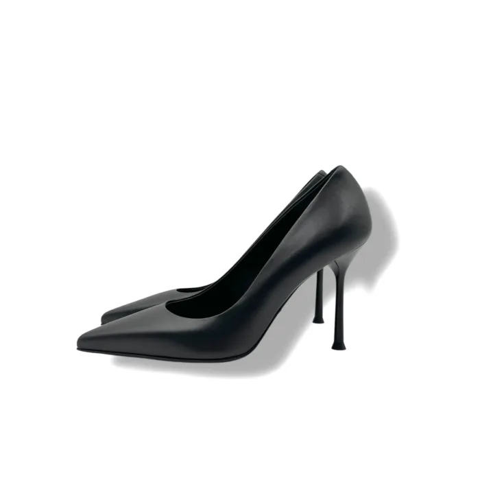 Décolleté Sergio Levantesi in Pelle Nera Tacco 10 cm art. MUSA67 TRYDE NERO, foto 3 di 4