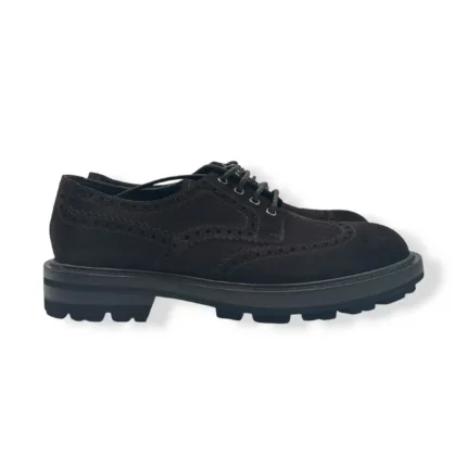Francesina Uomo Barrett Derby In Camoscio Testa di Moro con Fondo Gomma Ultralight art 222U042.047