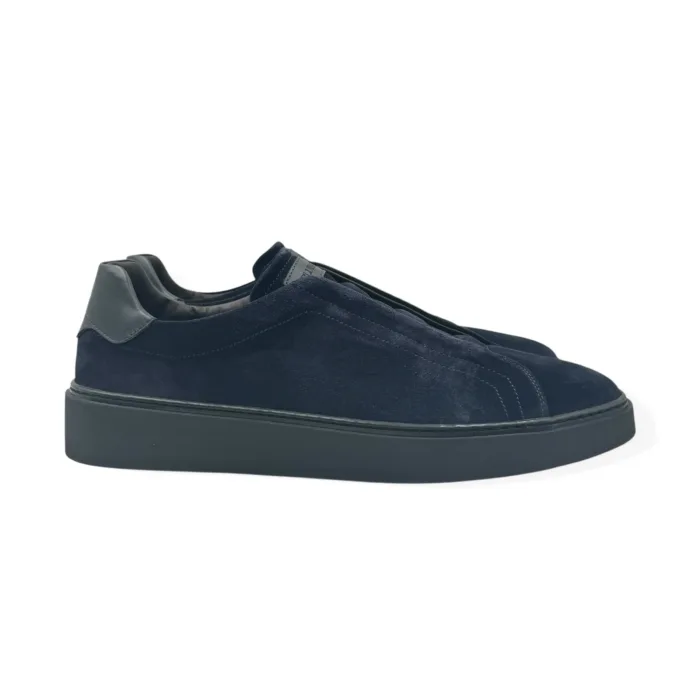 Sneakers Uomo Barrett Slip On In Camoscio Blu Art. Adam 13809.010, foto 1 di 4