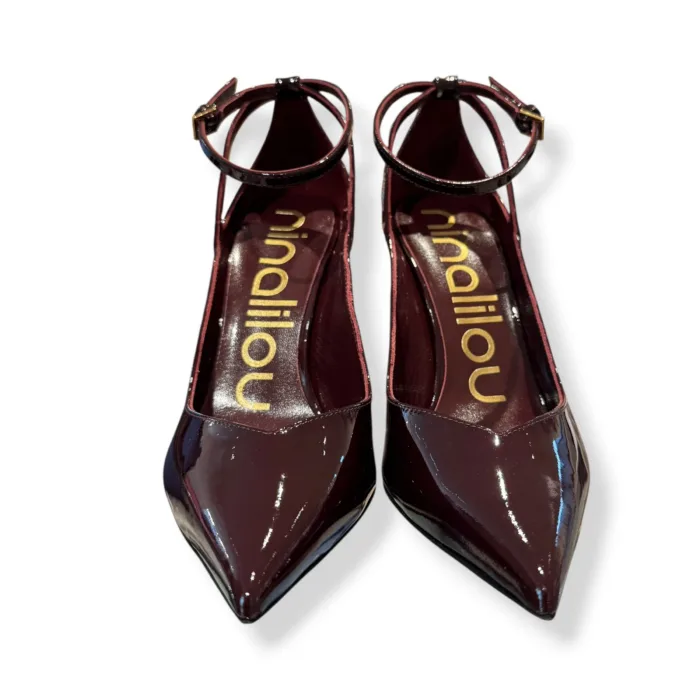 Décolleté Ninalilou in Vernice Merlot tacco 10 cm art. 362507HL VERNICE MERLOT 690, foto 3 di 5
