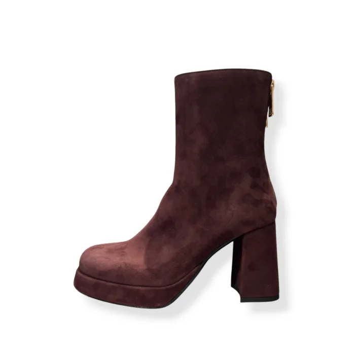 Tronchetti Lorenzo Mari in Camoscio Bordeaux H 9 cm Plateau 2 cm art. Flaminia 02, foto 3 di 4