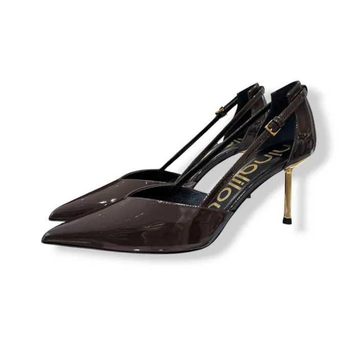 Décolleté Ninalilou in Vernice Ebano Tacco Oro 7 cm art. 362522H7 VERNICE EBANO 3867 HELEN 757, foto 3 di 4