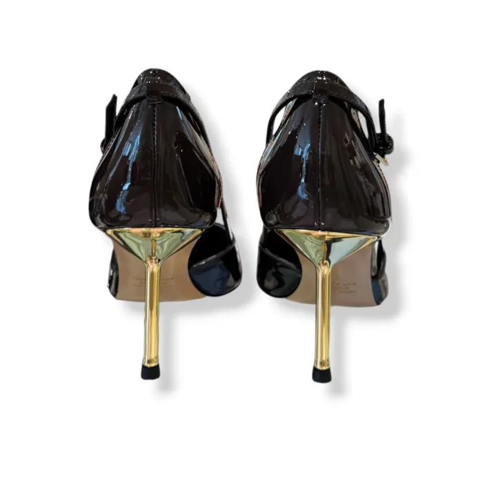 Décolleté Ninalilou in Vernice Ebano Tacco Oro 7 cm art. 362522H7 VERNICE EBANO 3867 HELEN 757, foto 4 di 4