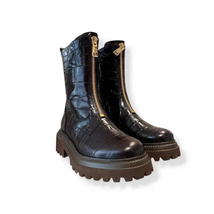 Biker Lorenzo Mari in Pelle Cocco Testa di Moro H 6 cm art. Charlotte 03, foto 2 di 4