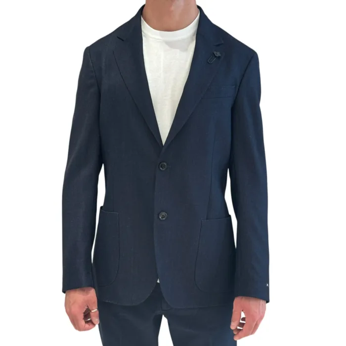 Giacca Lardini in Lana Effetto Jeans Art. CN6202E ASIF67446 850, foto 1 di 3