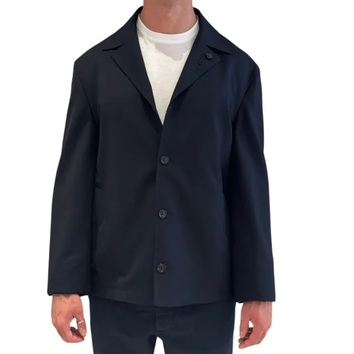 Giacca Overshirt Lardini in Lana Blu Art. ACCONY CN65402 850, foto 1 di 4