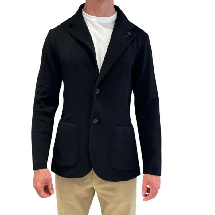 Giacca Lardini In Maglia di Lana Nera Art. CNCLJM56 CN65000 999, foto 1 di 3