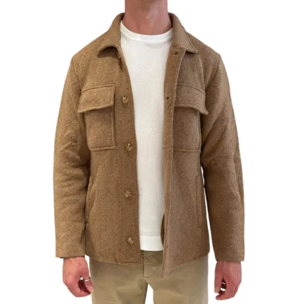 Giacca Overshirt Lardini in Lana Donegal Beige Art. ACLJM85 AC67014 200