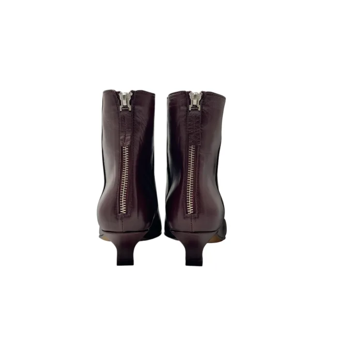 Stivaletto Pomme D'Or in Pelle Bordeaux Tacco 5 cm art. 4022 GLOVE BORDEAUX CUOIO NERO+GOCCIA, foto 2 di 4