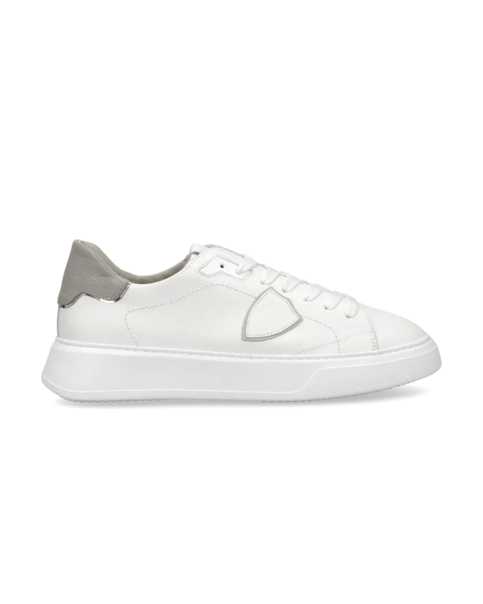 Sneakers Uomo Philippe Model Temple in Pelle Bianca Spoiler Grigio Chiaro art. BTLU VZ02, foto 1 di 5