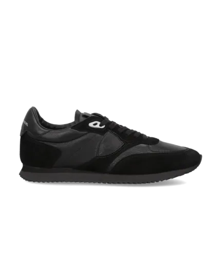 Sneakers Uomo Philippe Model Paris Blville in Camoscio e Pelle Nera art. BVLU VD09
