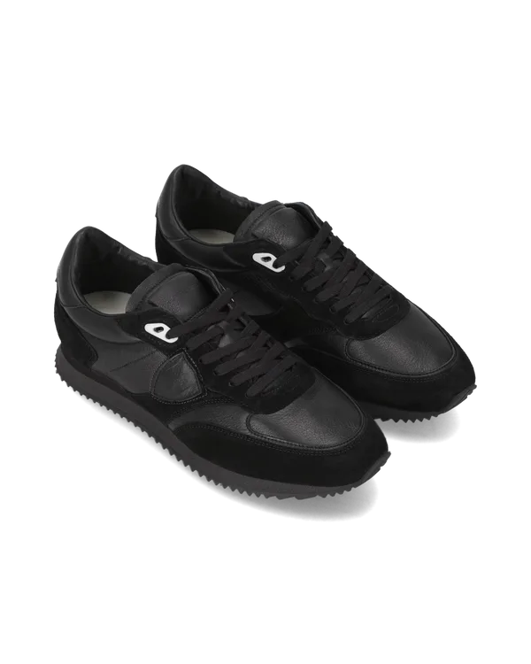 Sneakers Uomo Philippe Model Paris Blville in Camoscio e Pelle Nera art. BVLU VD09, foto 2 di 5