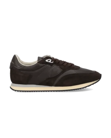 Sneakers Uomo Philippe Model Paris Blville in Camoscio e Pelle Marrone art. BVLU VD11