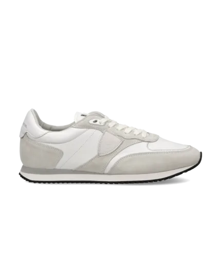 Sneakers Uomo Philippe Model Paris Blville in Camoscio Beige e Pelle Bianca art. BVLU VD16