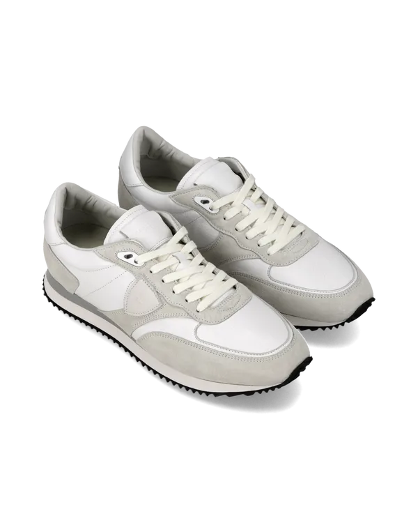 Sneakers Uomo Philippe Model Paris Blville in Camoscio Beige e Pelle Bianca art. BVLU VD16, foto 2 di 5