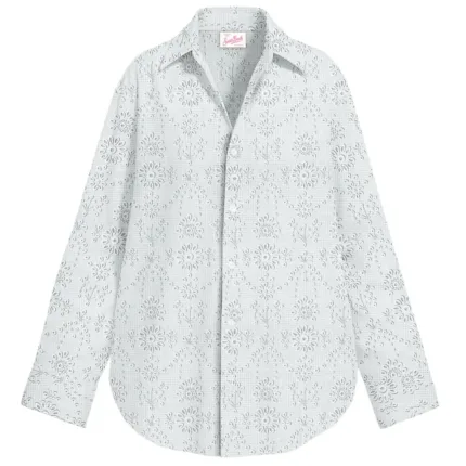 Camicia Mc2 Saint Barth Bianco in Sangallo art. Cristal Linen Morris Flower Embry 01