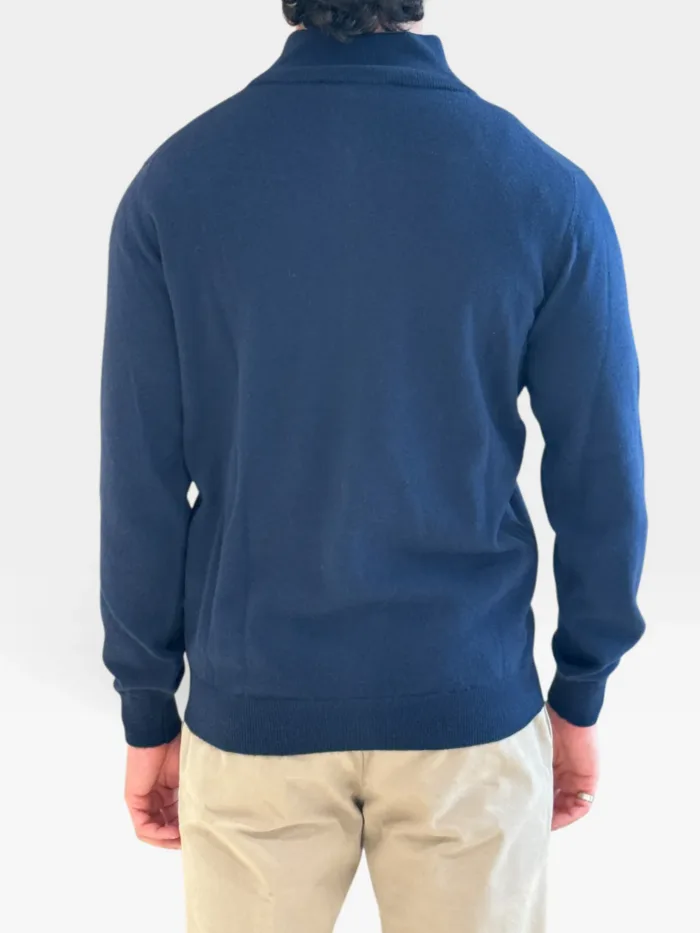 Cardigan Full Zip Filippo De Laurentiis in Misto Lana Cashmere Blu Art. FZ1ML WC12R 891, foto 2 di 2