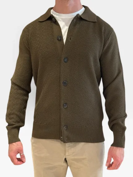 Camicia Overshirt Filippo De Laurentiis in Pura Lana Merino Tramata Art. CA3ML WM7E 540