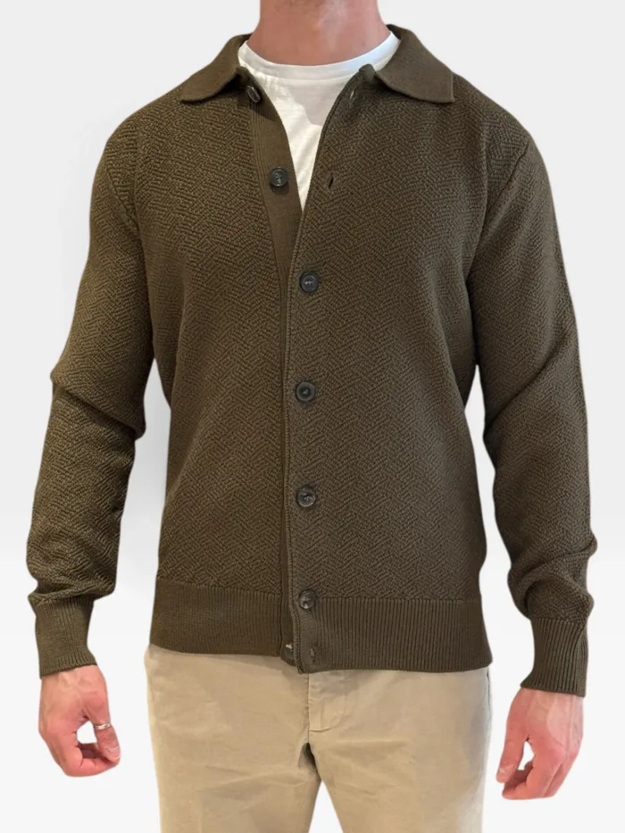 Camicia Overshirt Filippo De Laurentiis in Pura Lana Merino Tramata Art. CA3ML WM7E 540, foto 1 di 2
