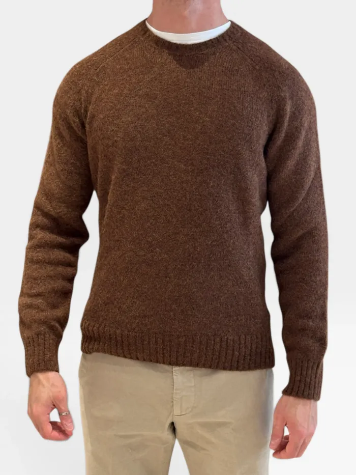 Maglione Girocollo Filippo De Laurentiis in Baby Alpaca Marrone Cognac Art. GC3MLM WA5R 180, foto 1 di 2