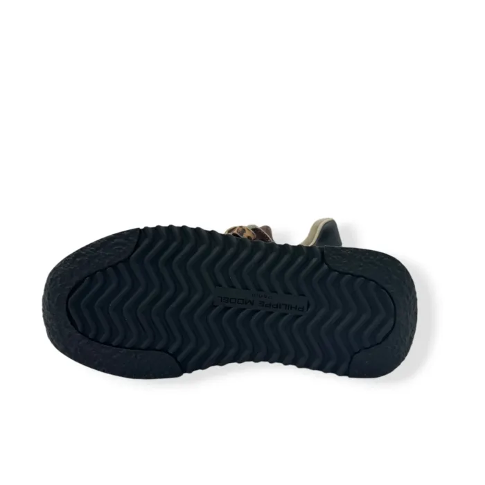 Sneakers Donna Philippe Model Tropez 2.1 in Camoscio e Tessuto Marrone Dettagli Malva cod. TYLD WR05, foto 5 di 5