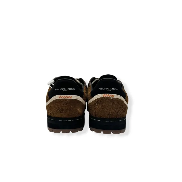 Sneakers Uomo Philippe Model PGAL in Pelle Grigia, Camoscio Marrone e  Spoiler Nero art. PGLU TRN1, foto 4 di 5