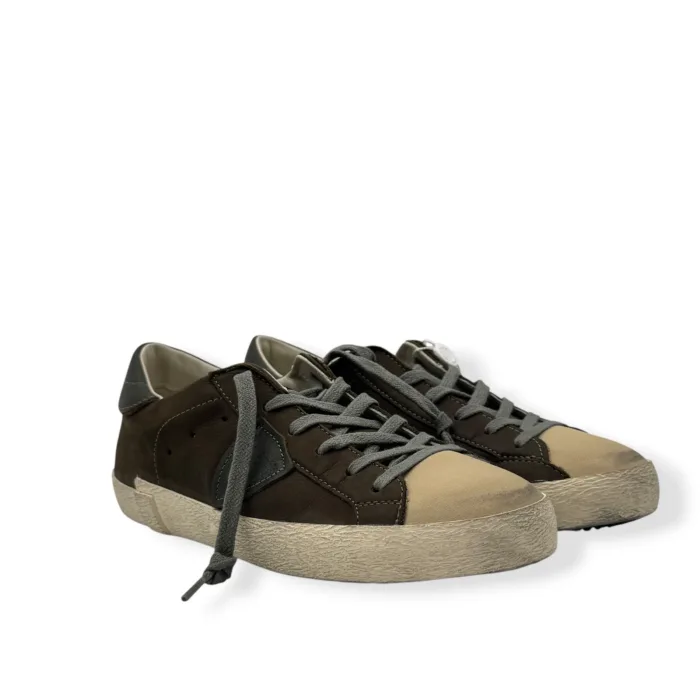 Sneakers Uomo Philippe Model Paris Prsx in Pelle Testa di Moro art. PRLU NV02, foto 2 di 5