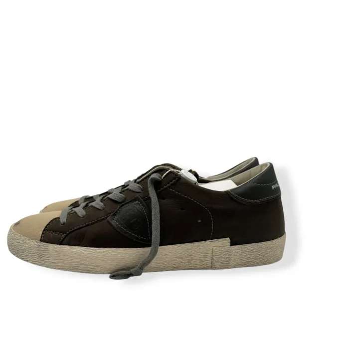 Sneakers Uomo Philippe Model Paris Prsx in Pelle Testa di Moro art. PRLU NV02, foto 3 di 5