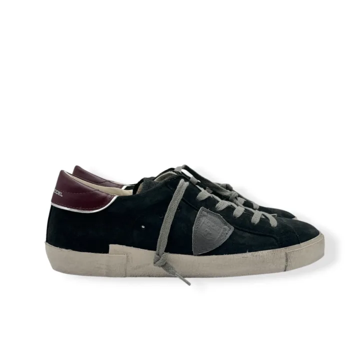 Sneakers Uomo Philippe Model Paris Prsx in Camoscio Nero Spoiler Bordeaux art. PRLU XS26, foto 1 di 5