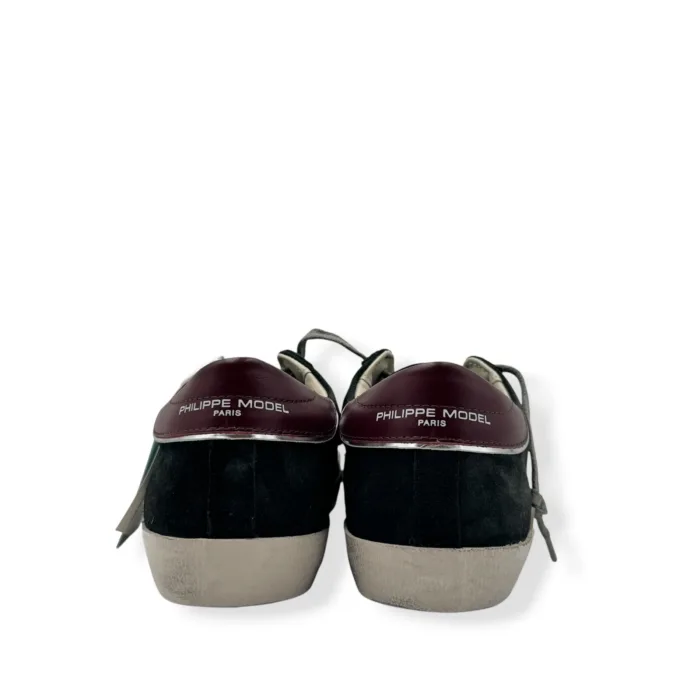 Sneakers Uomo Philippe Model Paris Prsx in Camoscio Nero Spoiler Bordeaux art. PRLU XS26, foto 4 di 5