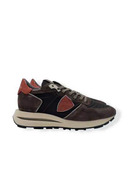 Sneakers Uomo Philippe Model Tropez Haute In Camoscio e Nylon Marrone art. TKLU N002