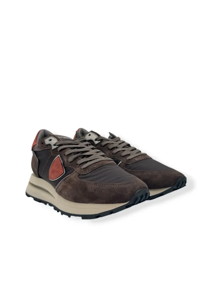 Sneakers Uomo Philippe Model Tropez Haute In Camoscio e Nylon Marrone art. TKLU N002, foto 2 di 5