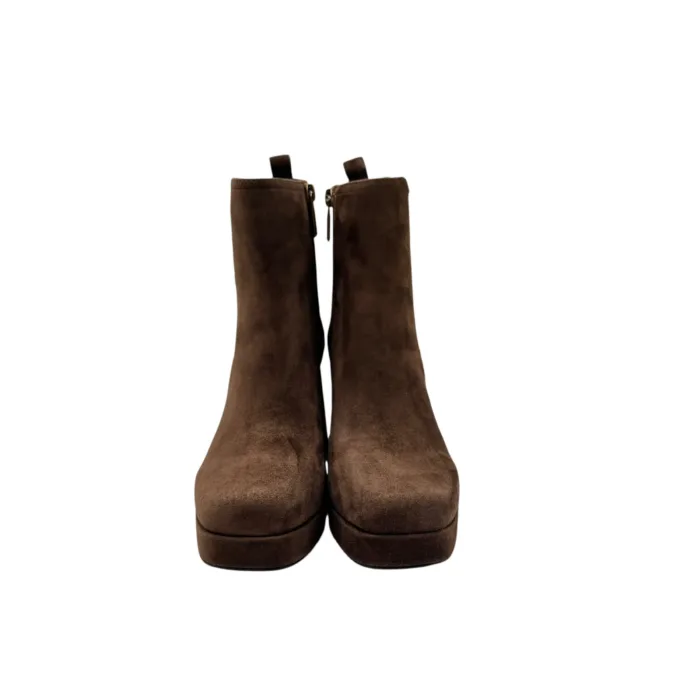 Tronchetti Bruno Premi in Camoscio Tortora H 8 cm Plateau 3 cm Art. BO2202X Acero, foto 3 di 4