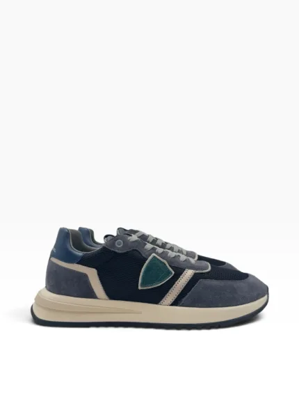 Sneakers Uomo Philippe Model  Paris Tropez 2.1 in Camoscio e Rete Blu art. TYLU WR02