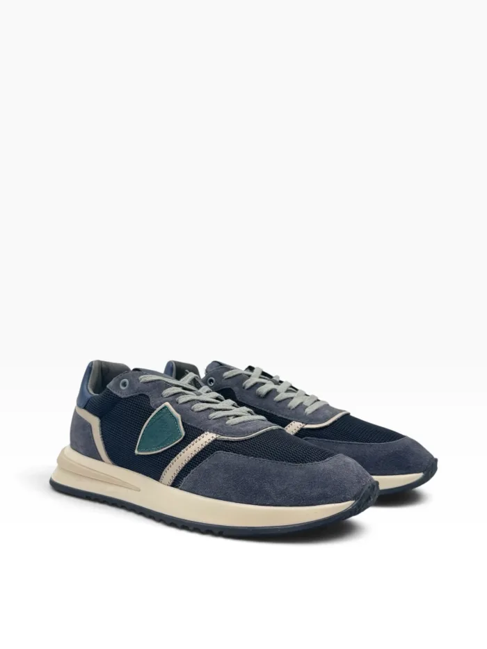 Sneakers Uomo Philippe Model  Paris Tropez 2.1 in Camoscio e Rete Blu art. TYLU WR02, foto 2 di 4