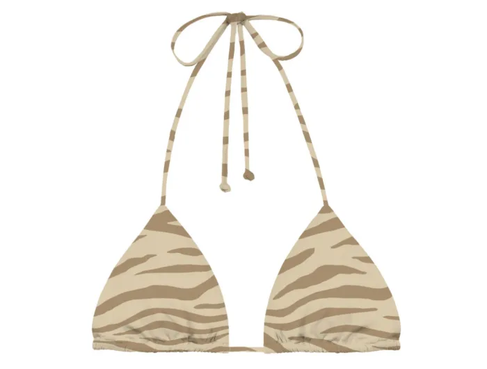 Triangolo Mc2 Saint Barth Zebrato Bianco e Beige art. Leah Zebra Color 1011, foto 1 di 1