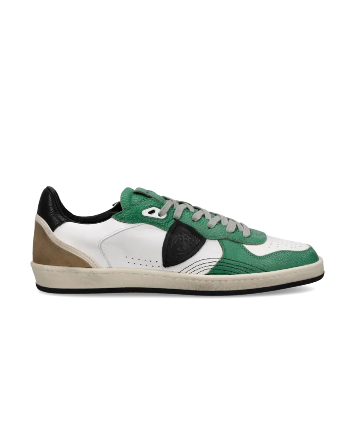 Sneakers Uomo Philippe Model PGAL In Pelle Bianca e Verde Spoiler Nero art. PGLU TV03, foto 1 di 5