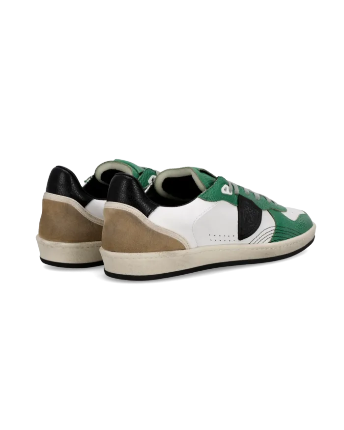Sneakers Uomo Philippe Model PGAL In Pelle Bianca e Verde Spoiler Nero art. PGLU TV03, foto 4 di 5