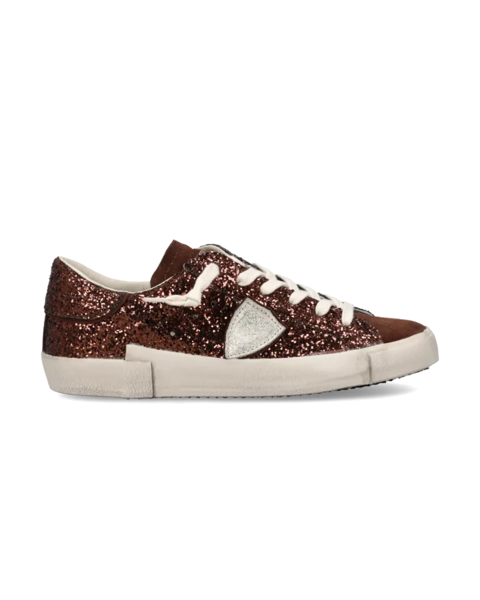 Sneakers Donna Philippe Model Paris Prsx In Camoscio Bronzo e Glitter cod. PRLD GG10, foto 1 di 5