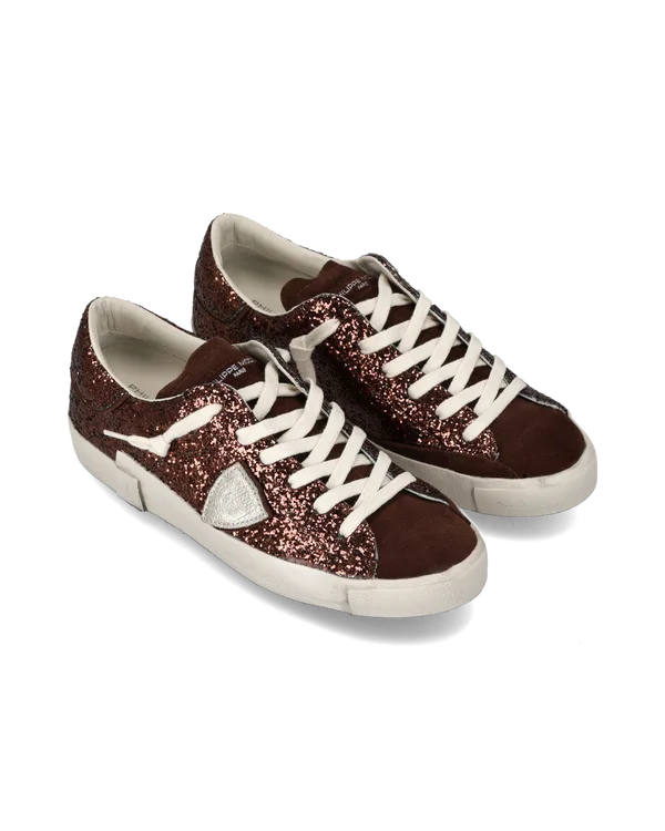 Sneakers Donna Philippe Model Paris Prsx In Camoscio Bronzo e Glitter cod. PRLD GG10, foto 2 di 5