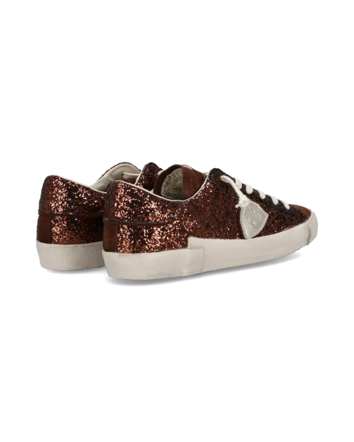 Sneakers Donna Philippe Model Paris Prsx In Camoscio Bronzo e Glitter cod. PRLD GG10, foto 4 di 5