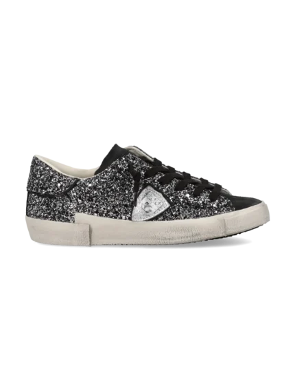 Sneakers Donna Paris Prsx Philippe Model in Camoscio e Glitter Nero art. PRLD GG11