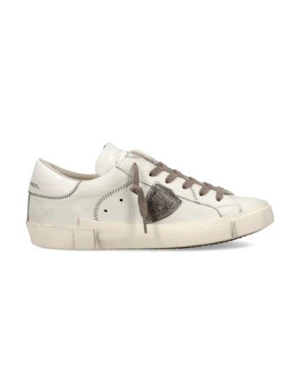 Sneakers Donna Paris Prsx Philippe Model in Pelle Avorio Dettagli Bronzo art. PRLD VZ08