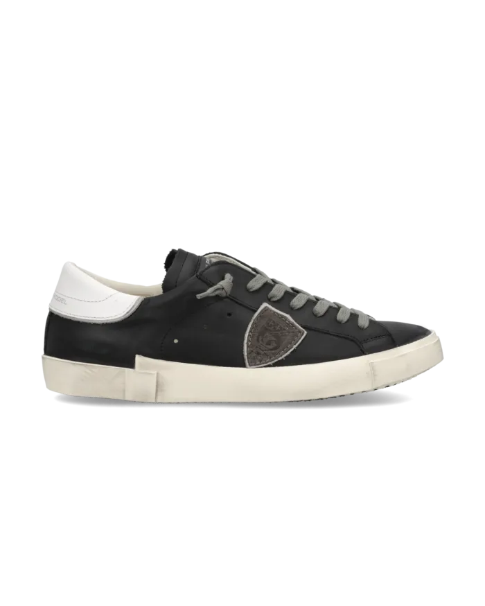 Sneakers Uomo Philippe Model Paris Prsx in Pelle Nera e Spoiler Bianco art. PRLU V039, foto 1 di 5