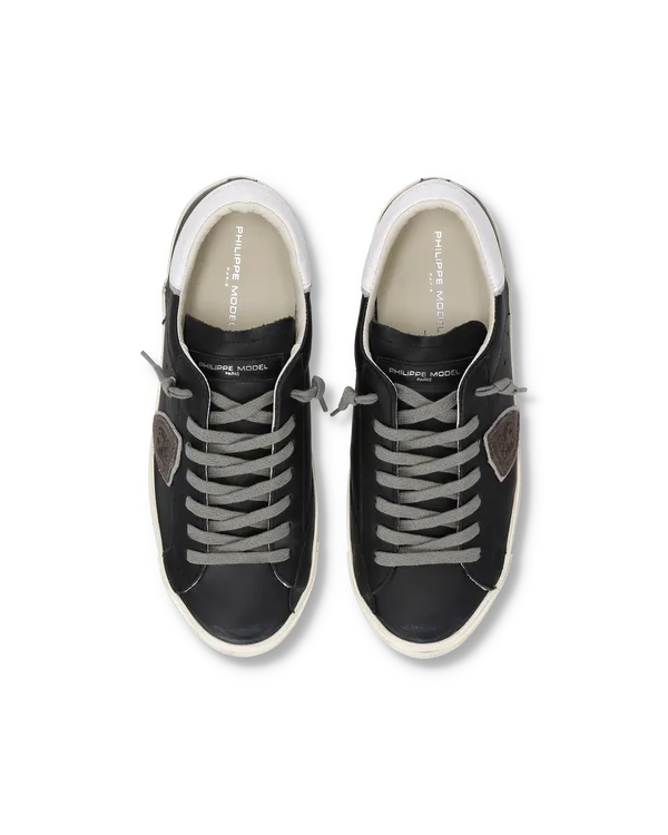 Sneakers Uomo Philippe Model Paris Prsx in Pelle Nera e Spoiler Bianco art. PRLU V039, foto 3 di 5