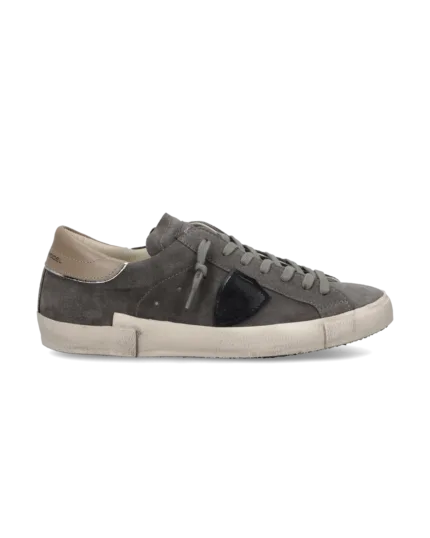 Sneakers Uomo Philippe Model Paris Prsx in Camoscio Grigio Spolier Nude art. PRLU XS24