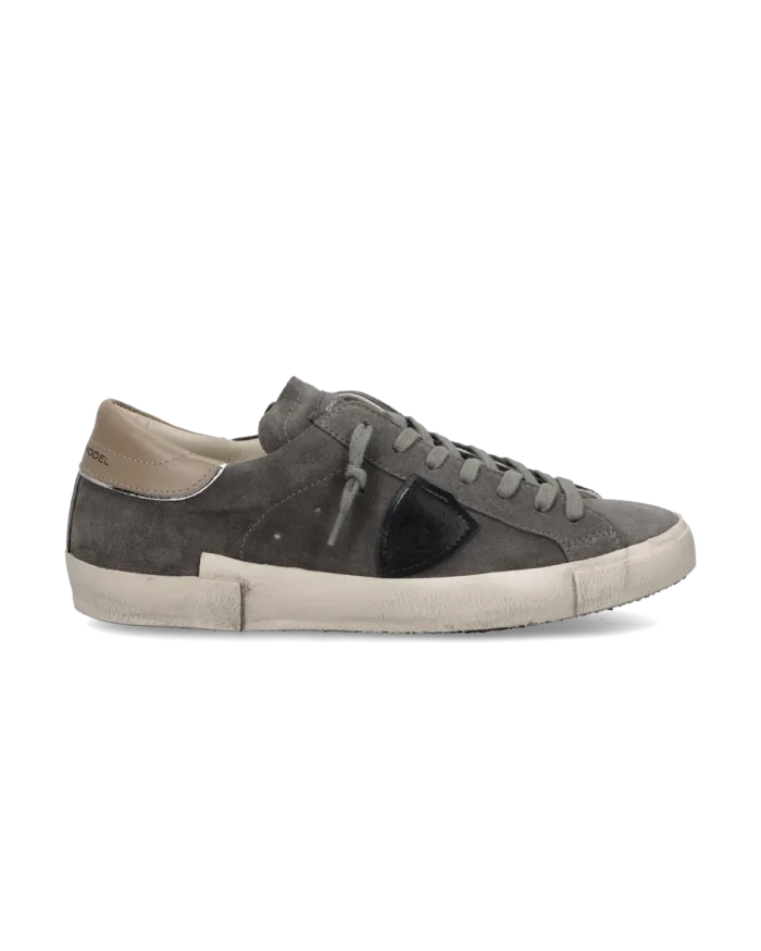 Sneakers Uomo Philippe Model Paris Prsx in Camoscio Grigio Spolier Nude art. PRLU XS24, foto 1 di 5