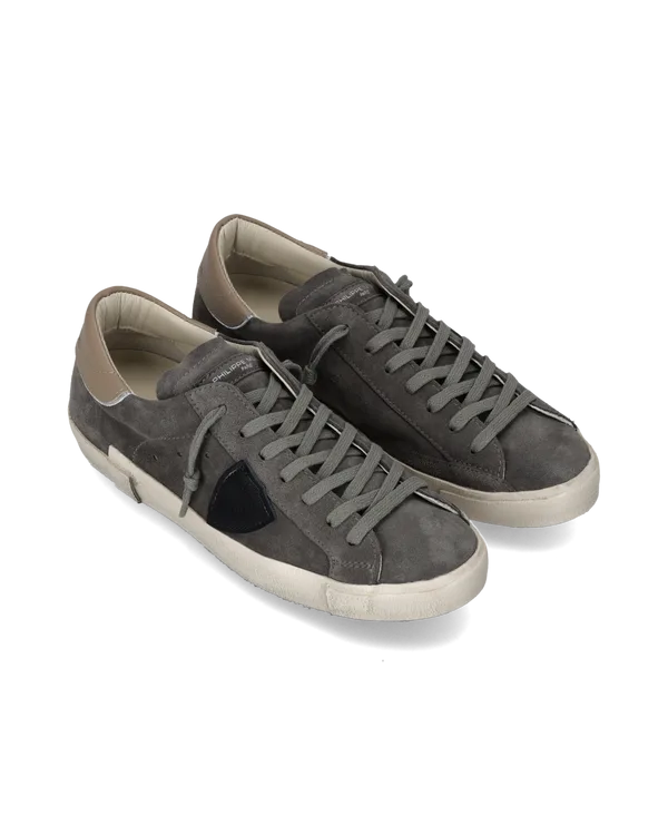 Sneakers Uomo Philippe Model Paris Prsx in Camoscio Grigio Spolier Nude art. PRLU XS24, foto 2 di 5